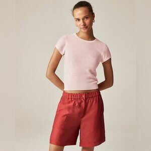 NWT J. Crew Ribbed Featherweight Cashmere T-shirt Soft Blossom Pink Size Small